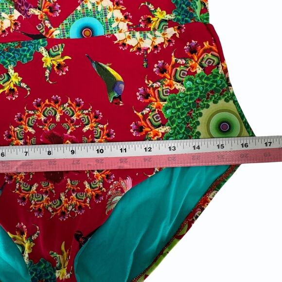 Desigual Sonar Floral 1 Piece Swimsuit Size XL Retro Bandeau Underwire Bohemian‎ - Picture 12 of 12